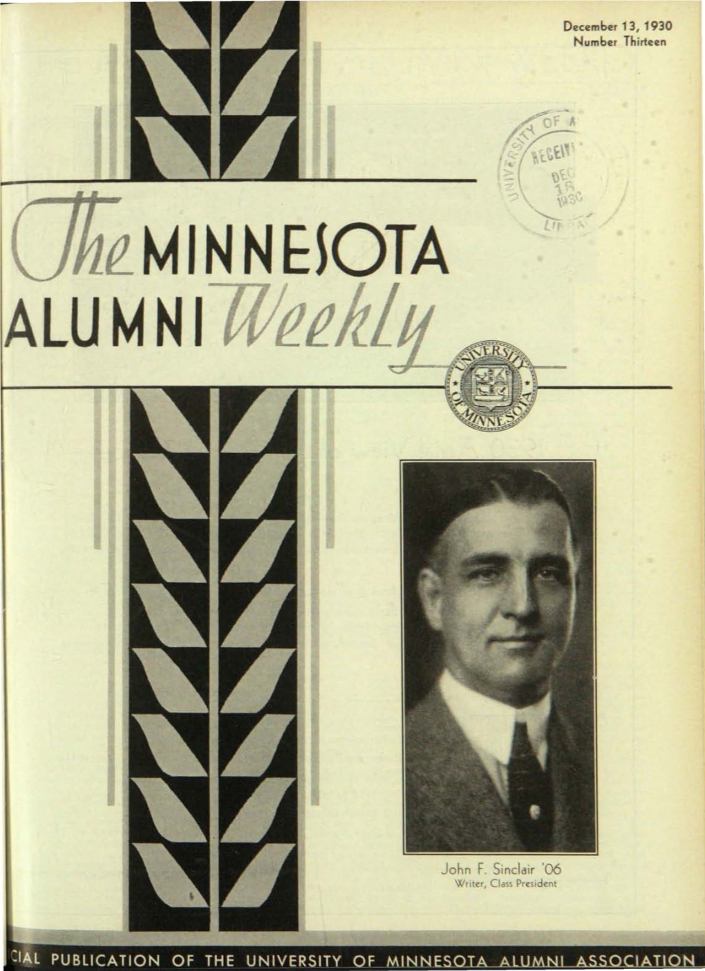 The Minnesota Alumni Weekly Volume 30 December 13, 1930 Number 13