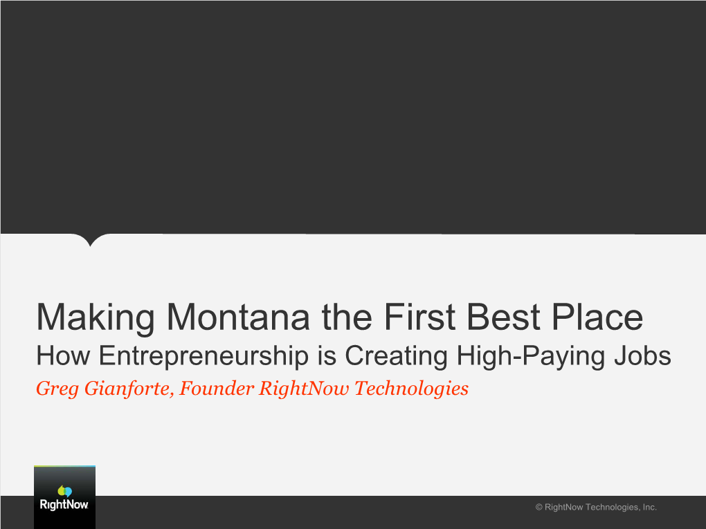 Rightnow Technologies a Montana Success Story