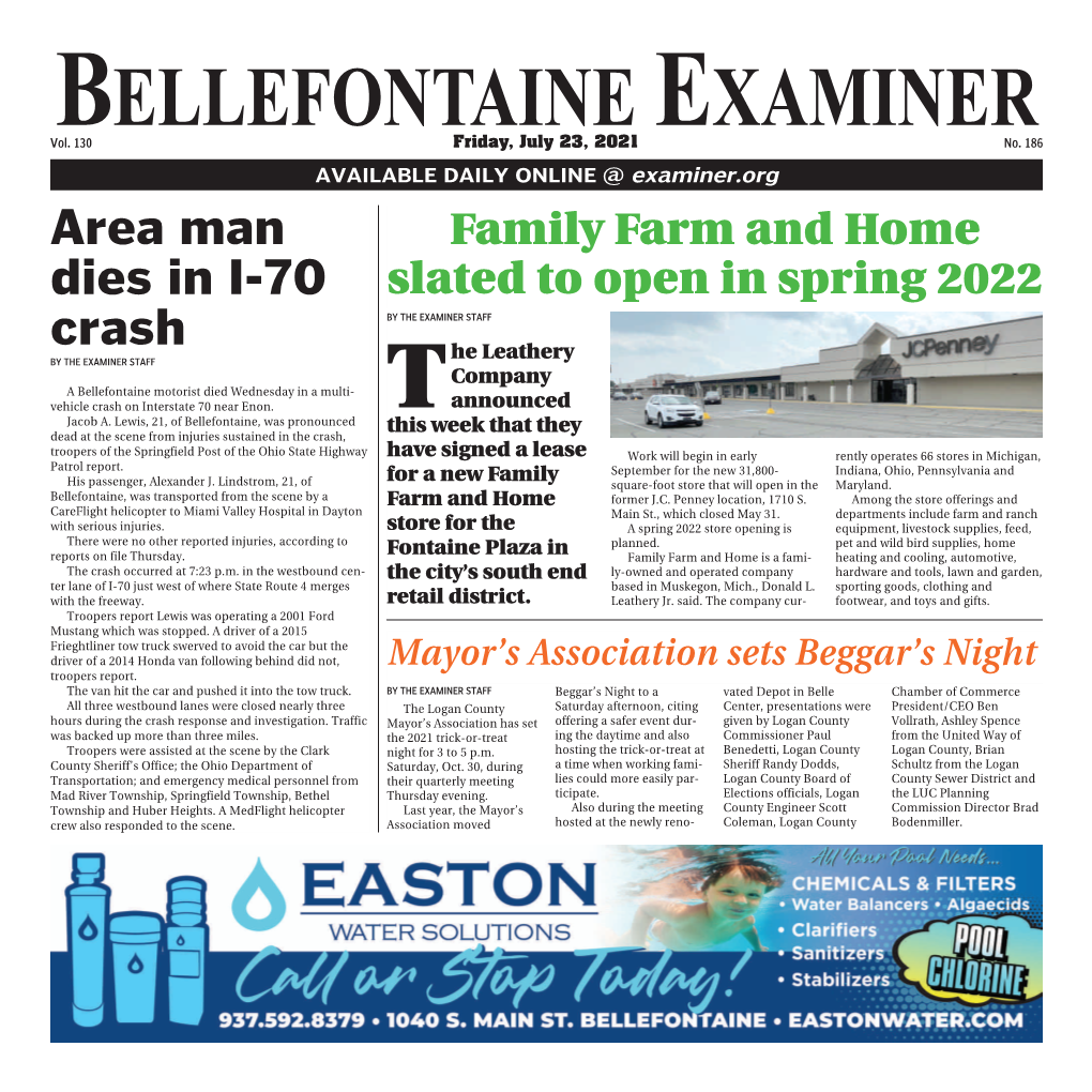 BELLEFONTAINE EXAMINER ONLINE @ Examiner.Org HUBBARD PUBLISHING CO