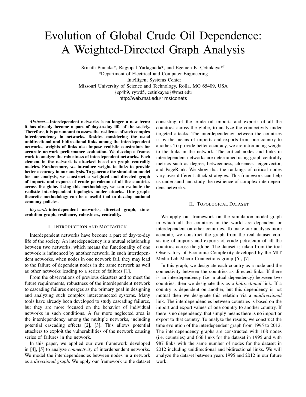 A Weighted-Directed Graph Analysis