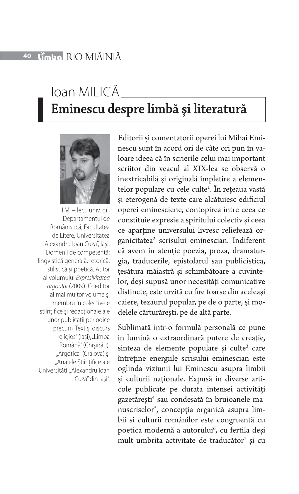 Eminescu Despre Limbă Şi Literatură