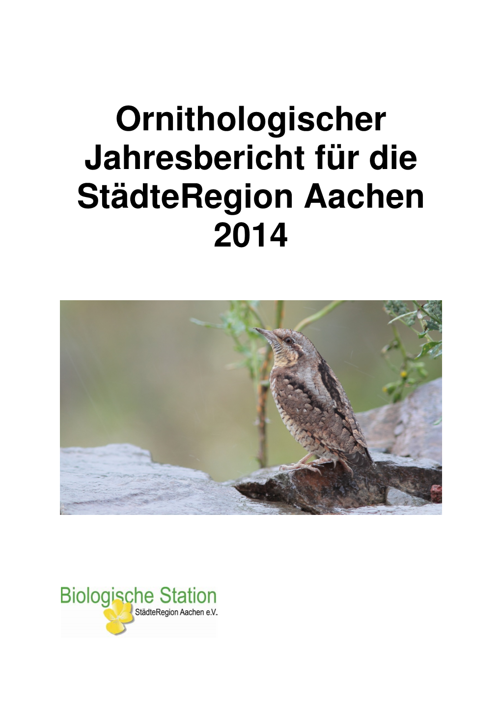 Ornithologischer Jahresbericht Für Die Städteregion Aachen 2014