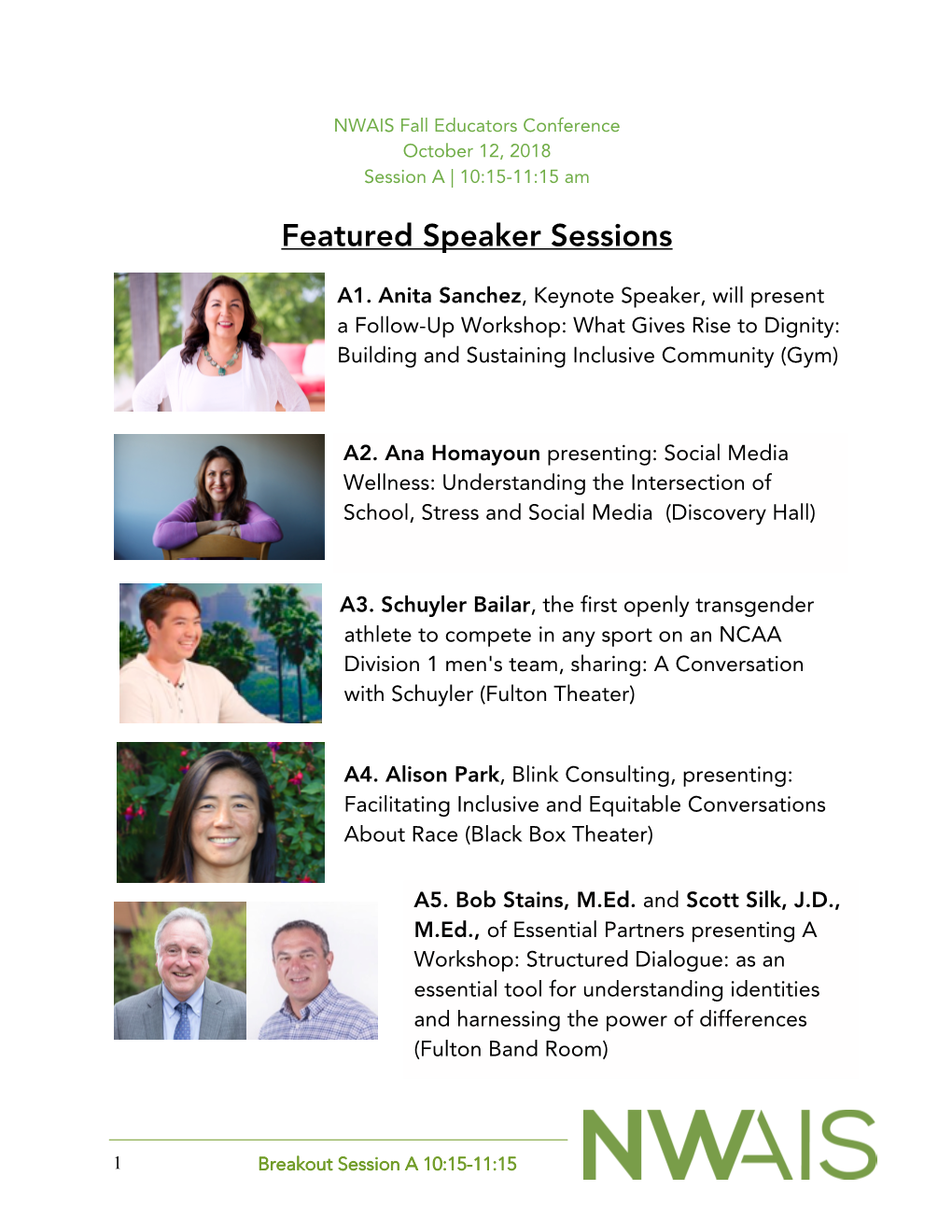 Featured Speaker Sessions