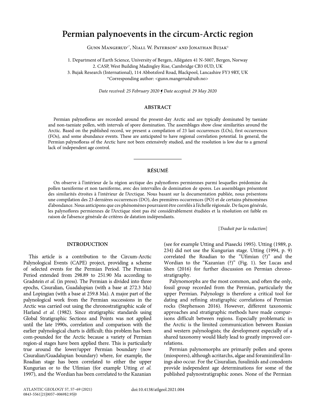 Permian Palynoevents in the Circum-Arctic Region