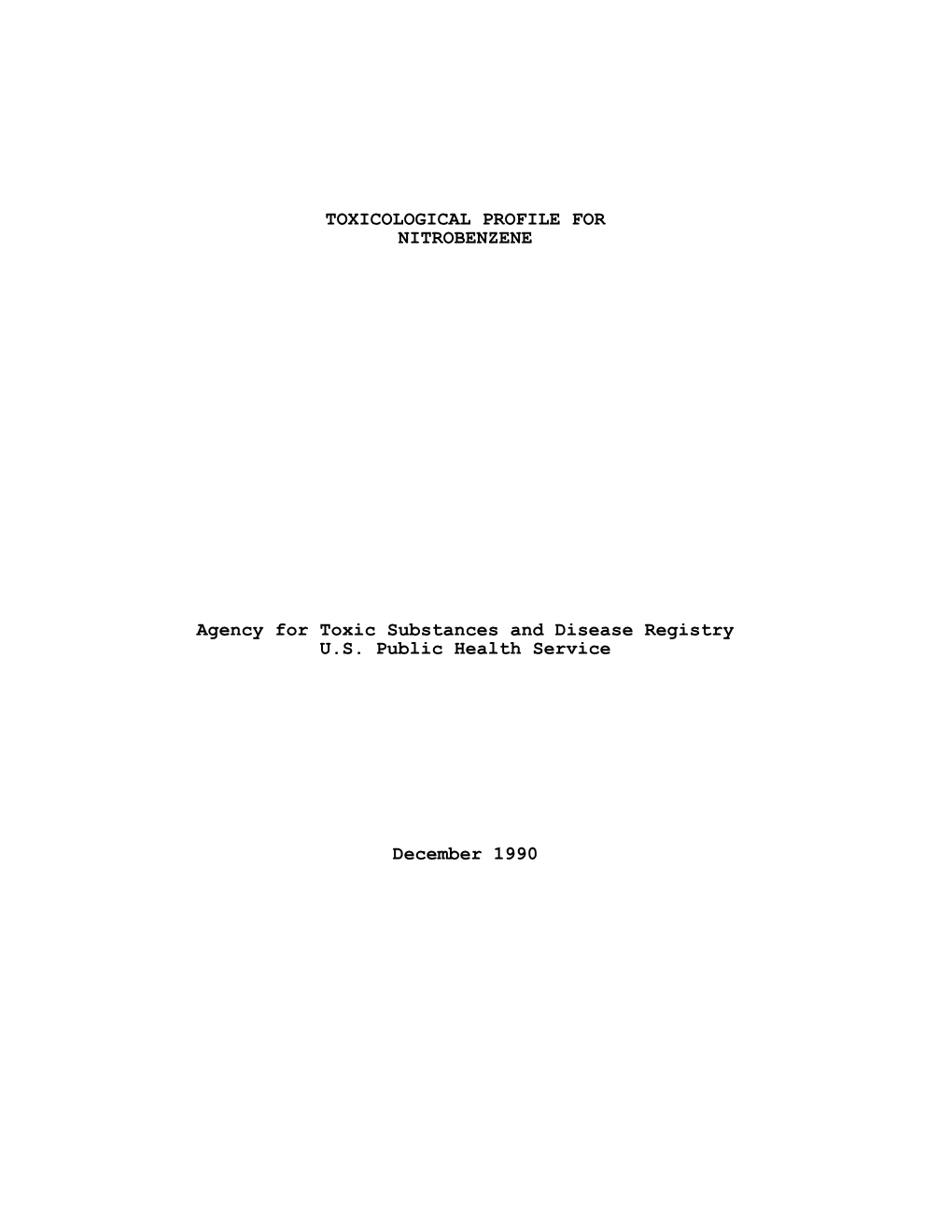 Toxicological Profile for Nitrobenzene