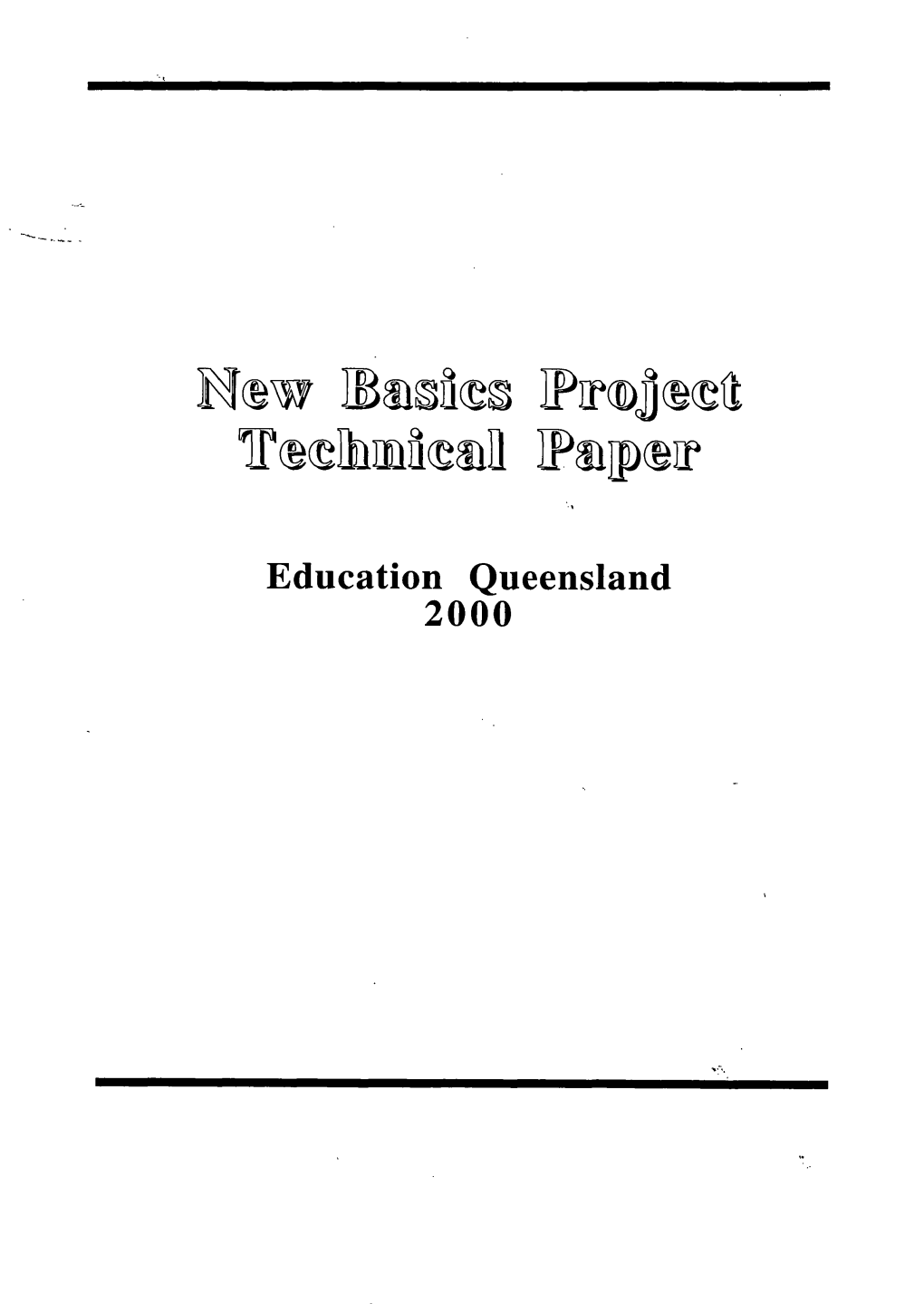 New Basics Project Technical Paper