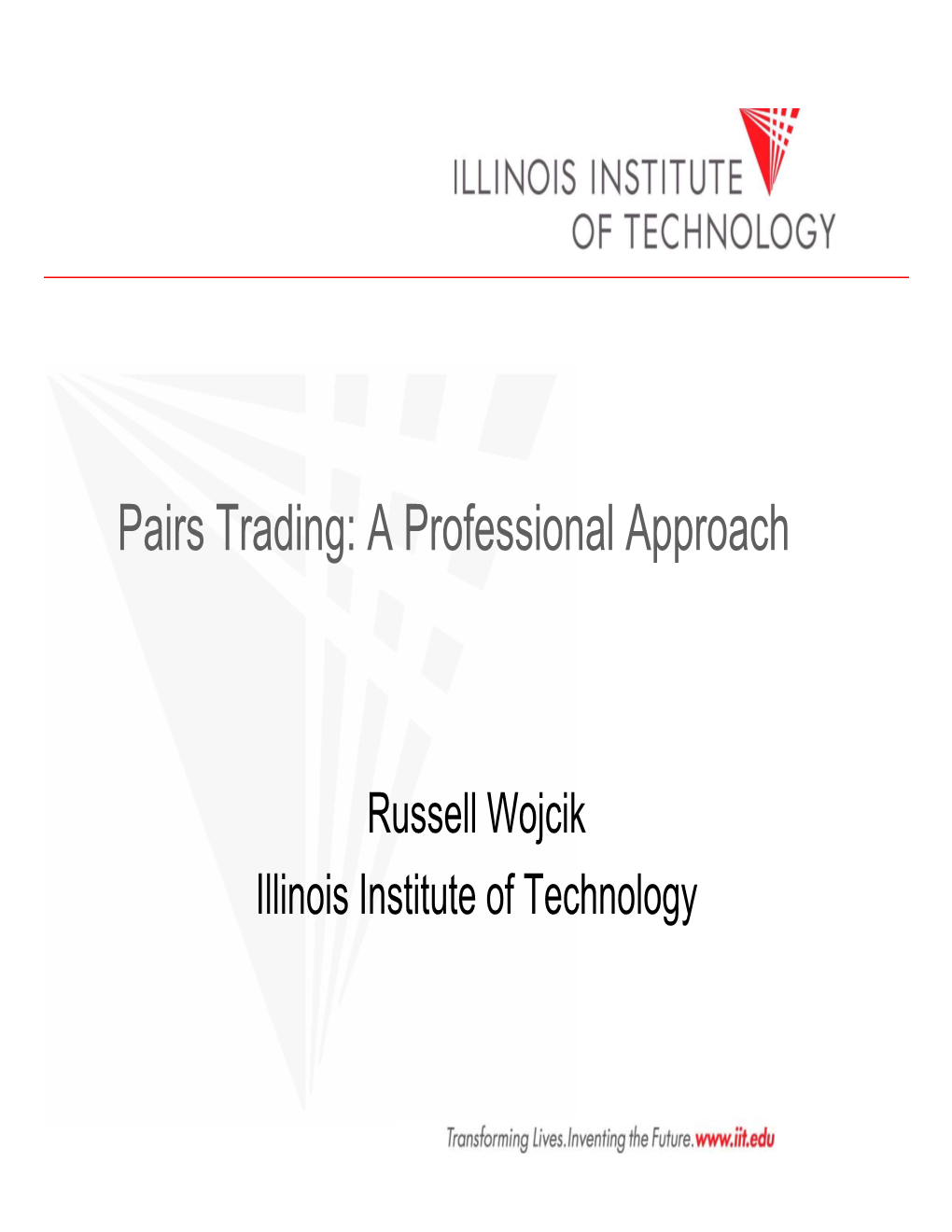 Pairs Trading: a Professional Approach