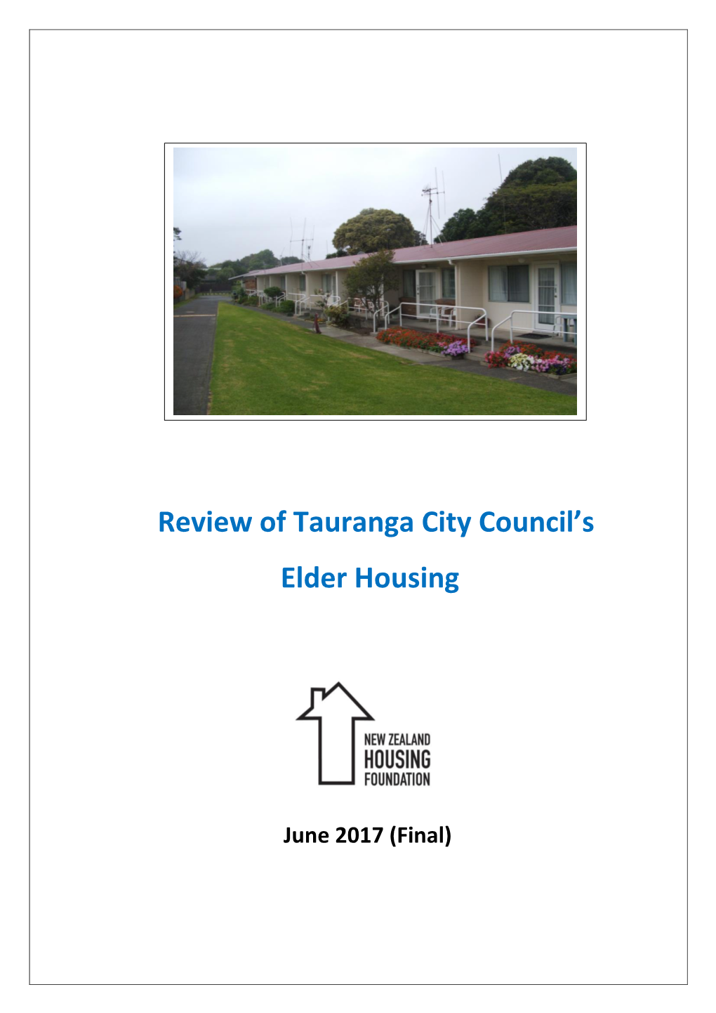 Review of Tauranga City Council's Elder Housing