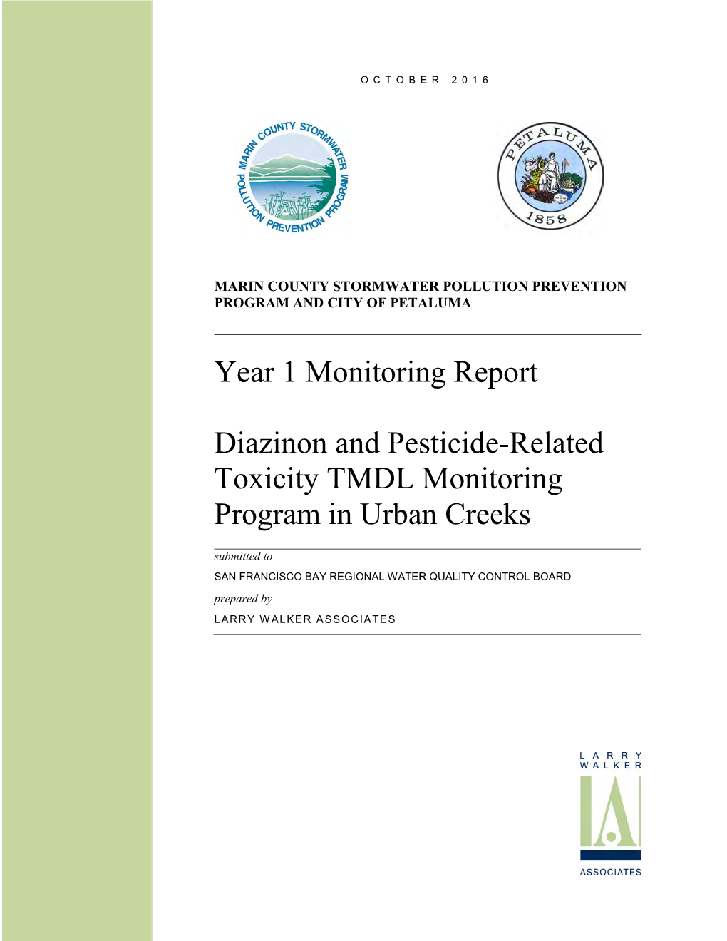 Year 1 Monitoring Report Diazinon and Pesticide-Related Toxicity
