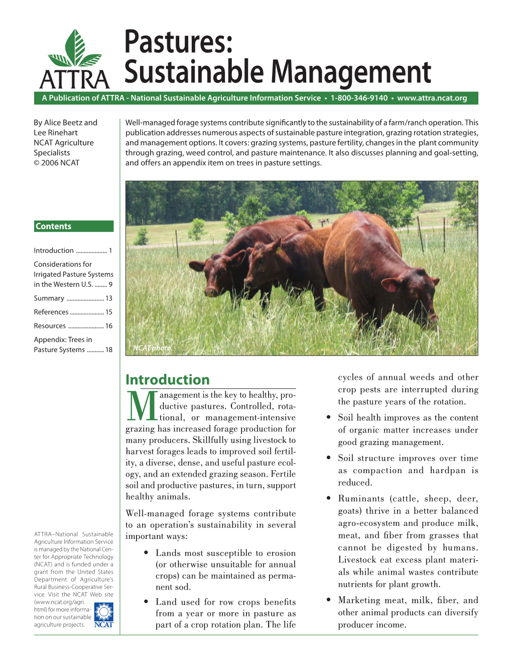 Pastures: Sustainable Management