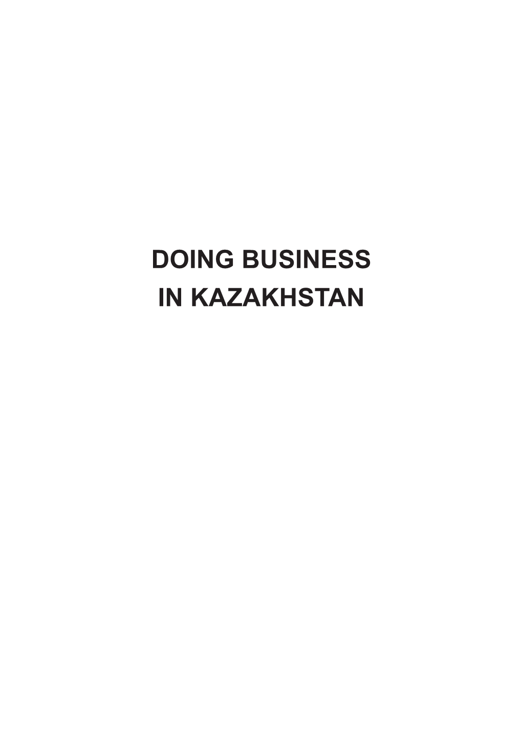 Doing Business in Kazakhstan