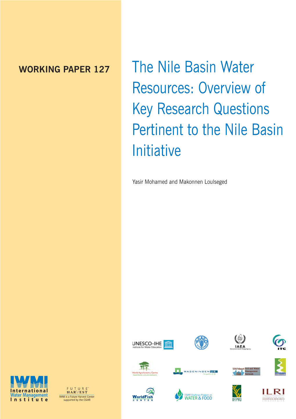 The Nile Basin Water Resources: Overview of Key Research Questions Pertinent to the Nile Basin Initiative