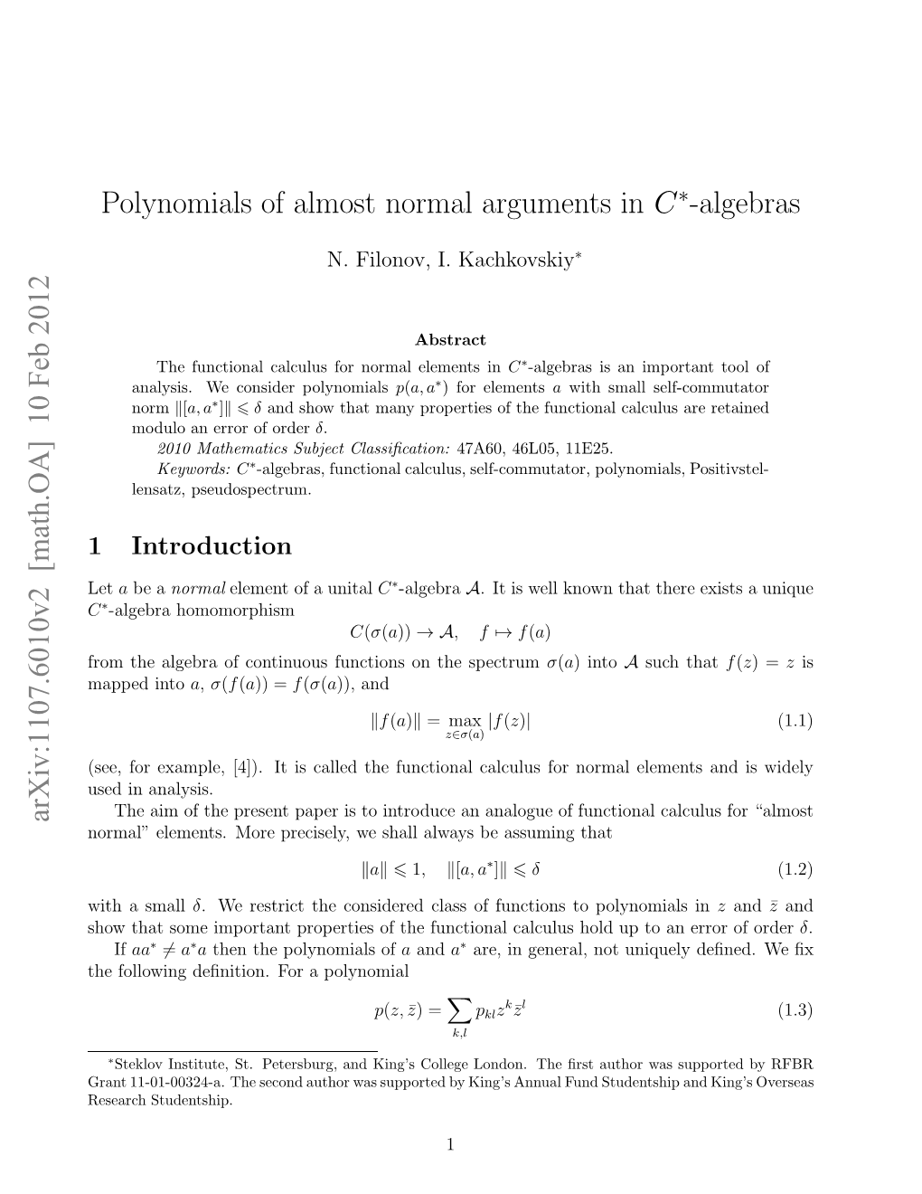 Polynomials of Almost-Normal Arguments in $ C^* $-Algebras