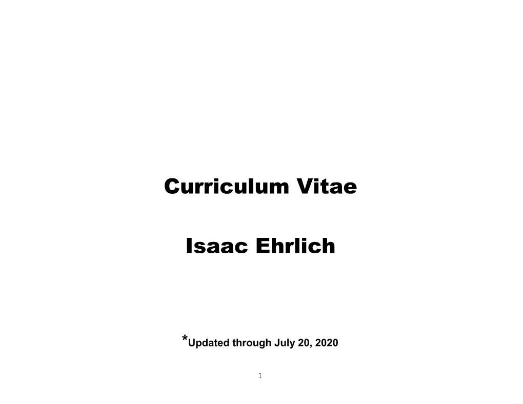 Isaac Ehrlich CV