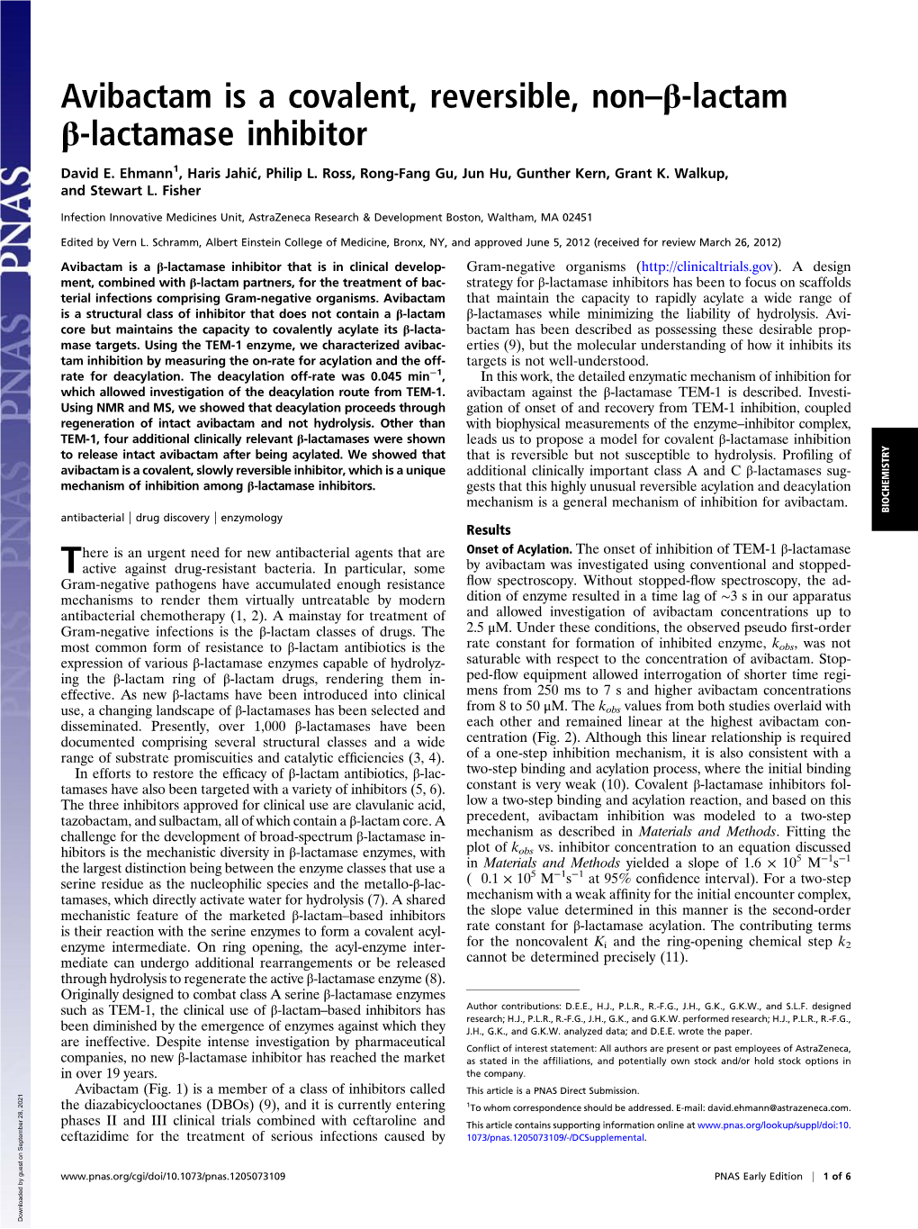 Avibactam Is a Covalent, Reversible, Non–Β-Lactam Β-Lactamase Inhibitor