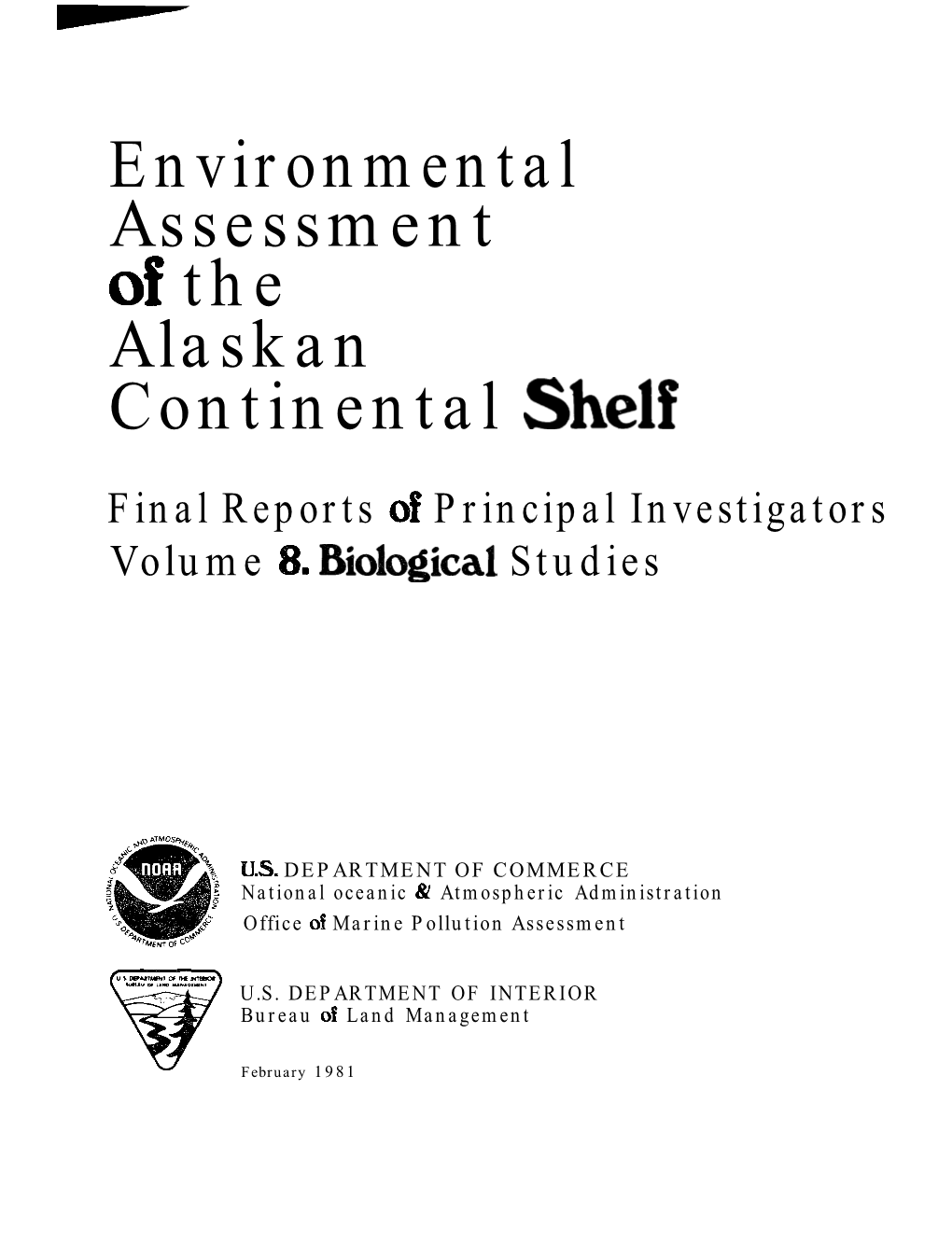 Environmental Assessment of the Alaskan Continental Shelf