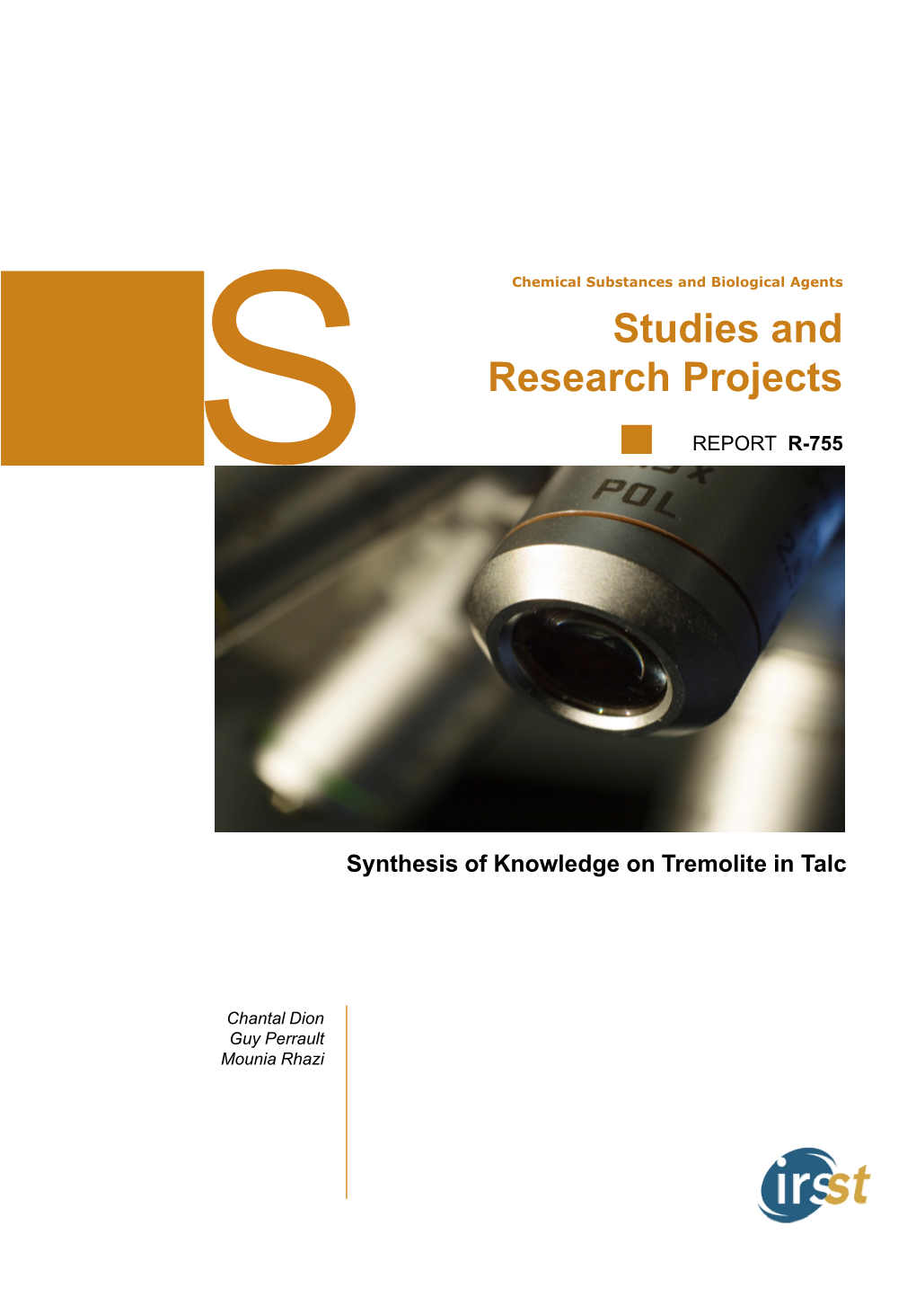 Synthesis of Knowledge on Tremolite in Talc