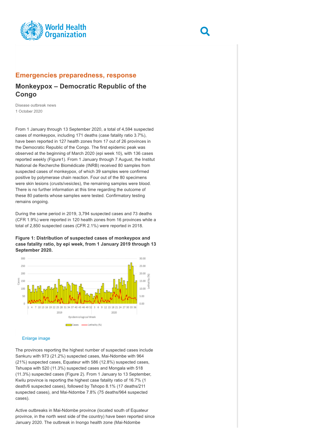 Emergencies Preparedness, Response Monkeypox – Democratic Republic of the Congo