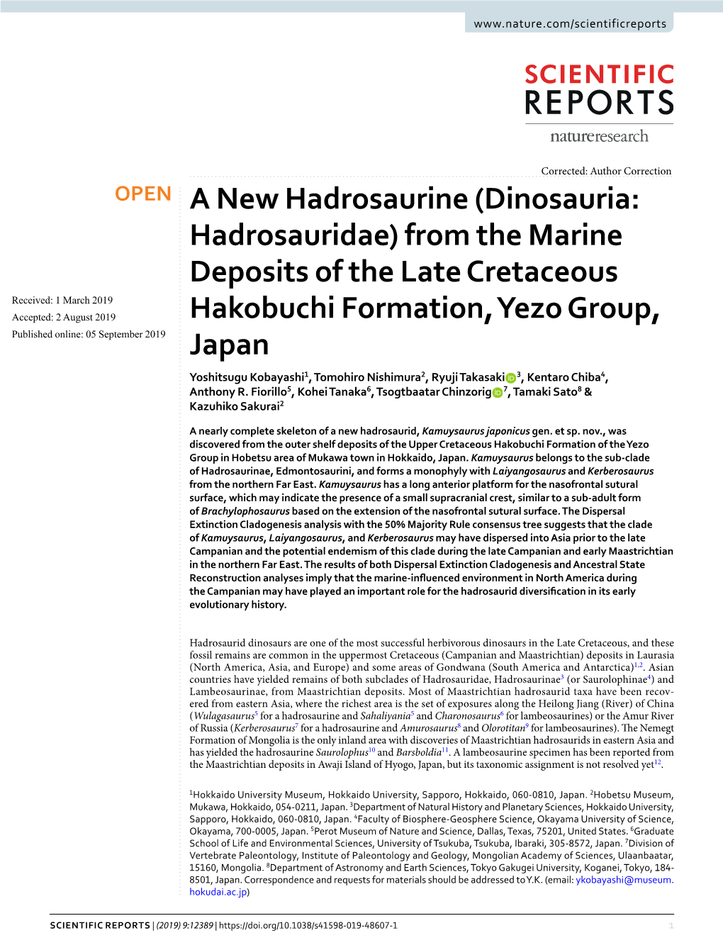 A New Hadrosaurine (Dinosauria: Hadrosauridae) From