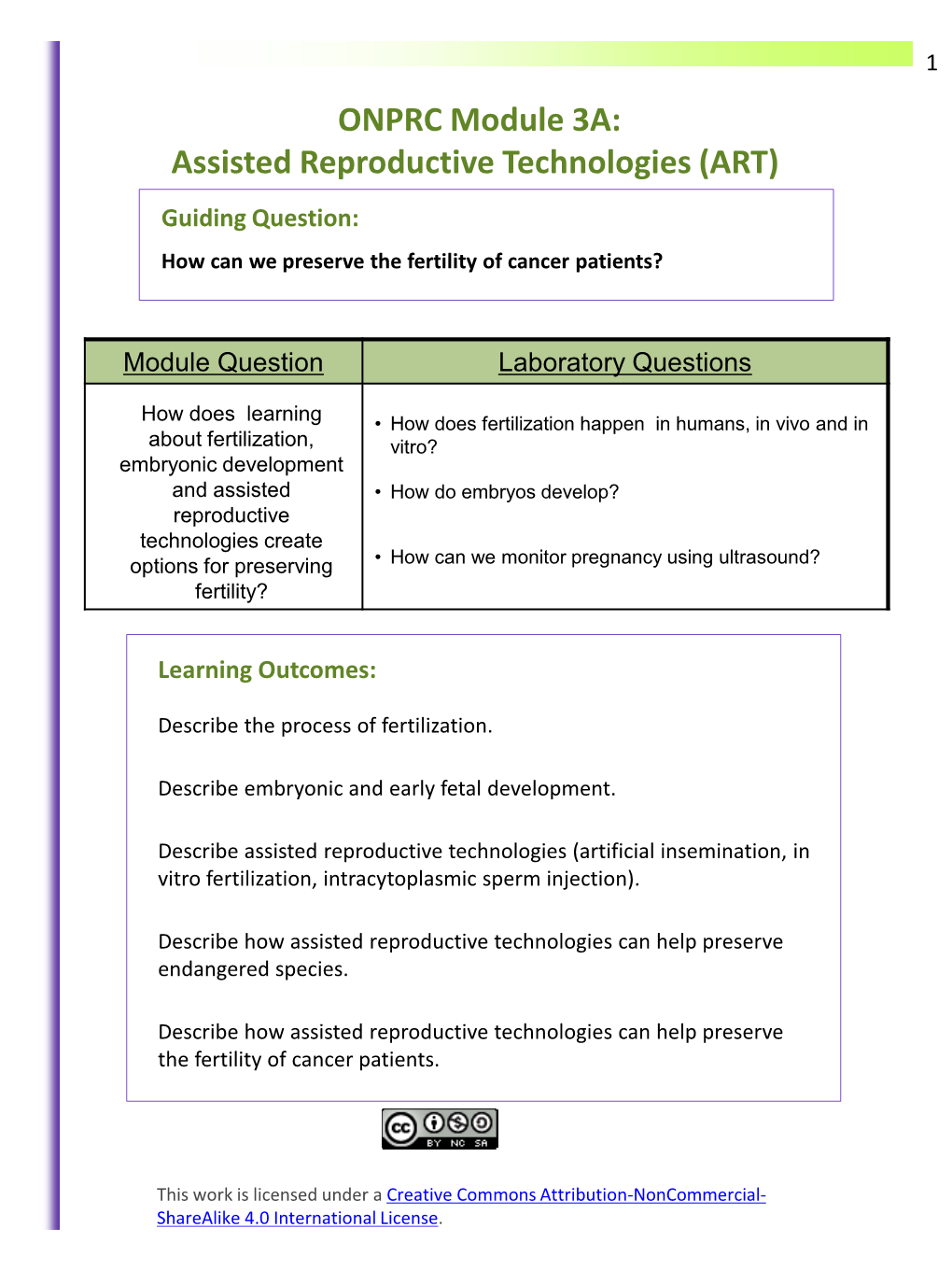 ONPRC Module 3A: Assisted Reproductive Technologies (ART)