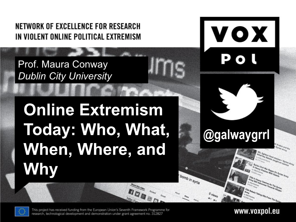 Online Extremism Today: Who, What, When, Where, And