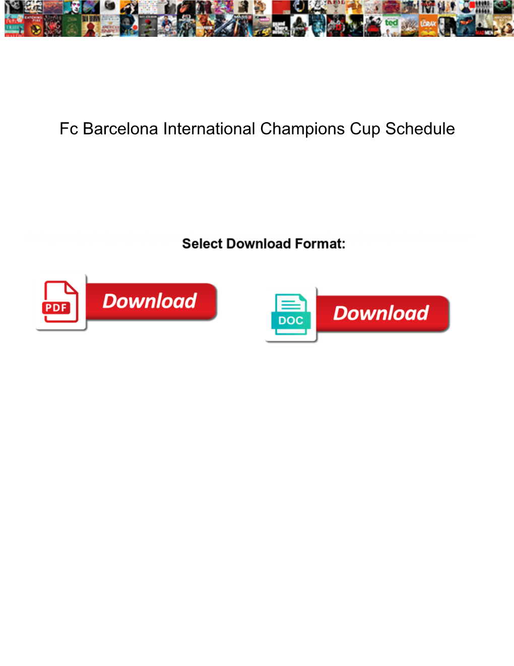 Fc Barcelona International Champions Cup Schedule