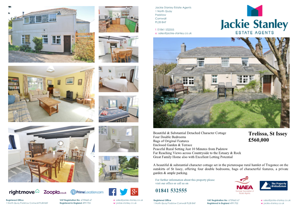 01841 532555 Trelissa, St Issey £560,000