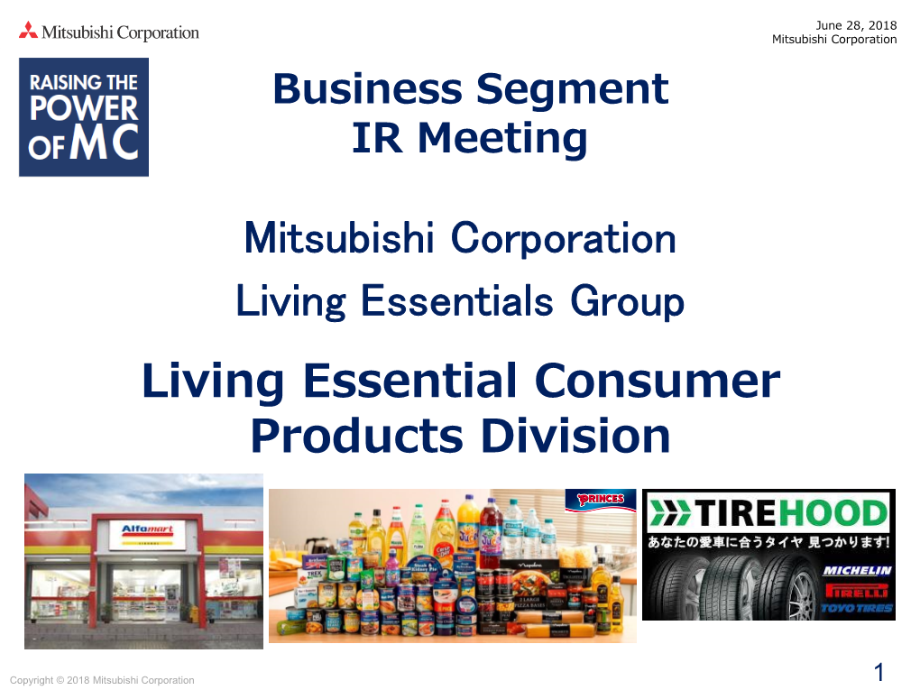 Presentation Materials(Living Essential Consumer Products Div.)