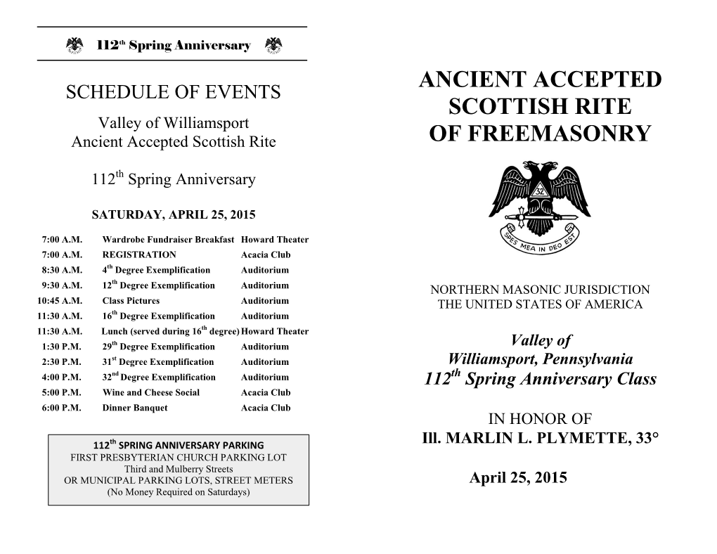 Ancient Accepted Scottish Rite of FREEMASONRY