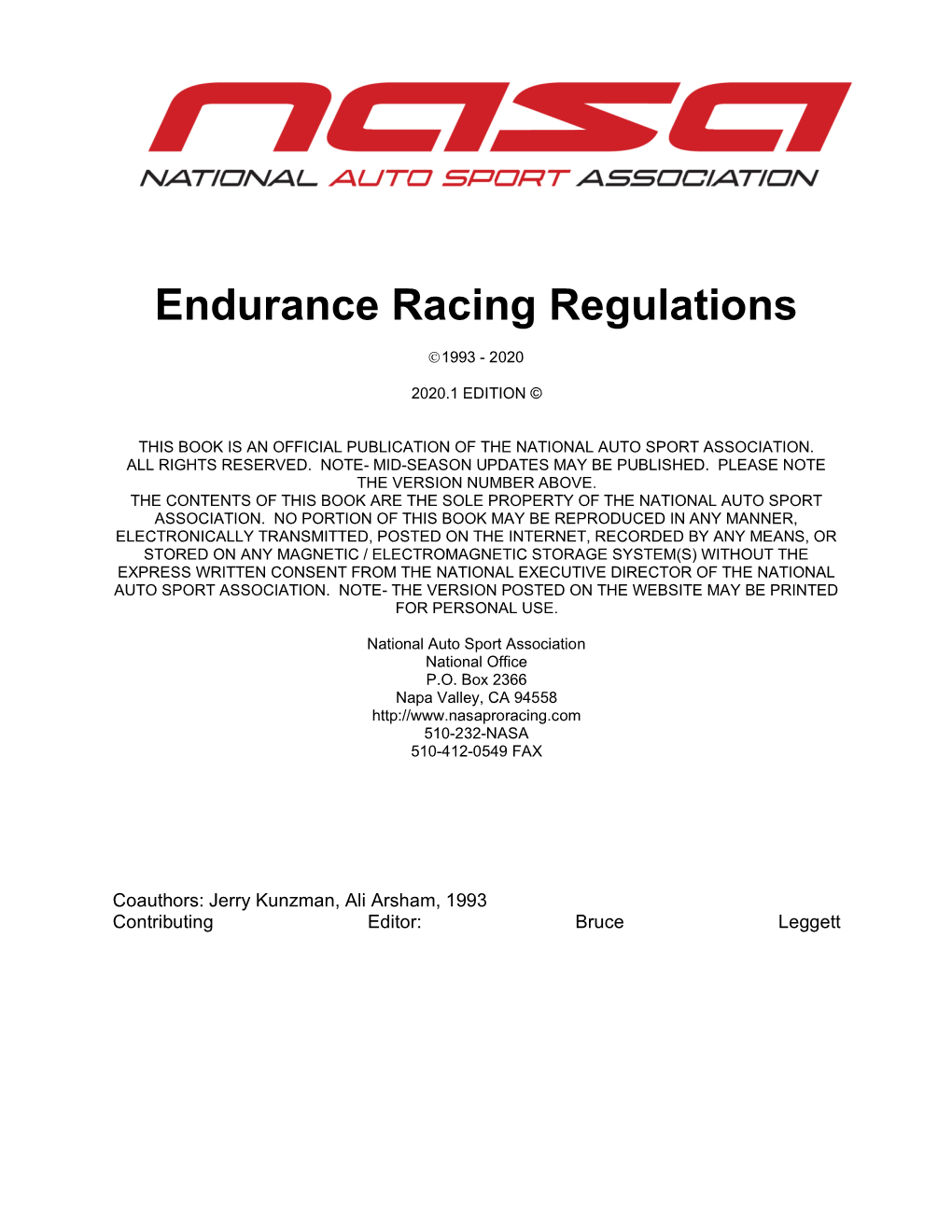 Endurance Racing Regulations