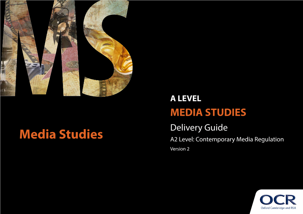OCR a Level Media Studies Delivery Guide