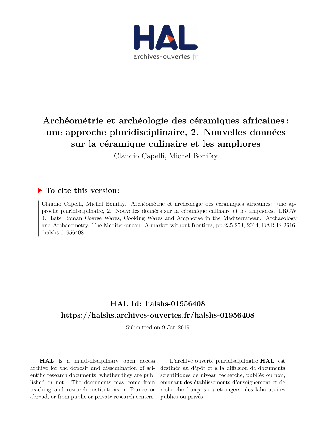 Archéométrie Et Archéologie Des Céramiques Africaines : Une Approche Pluridisciplinaire, 2