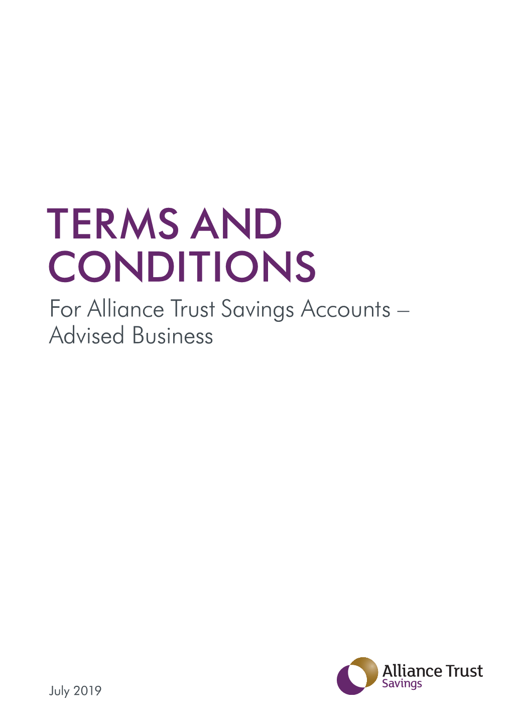 Advised Terms and Conditions