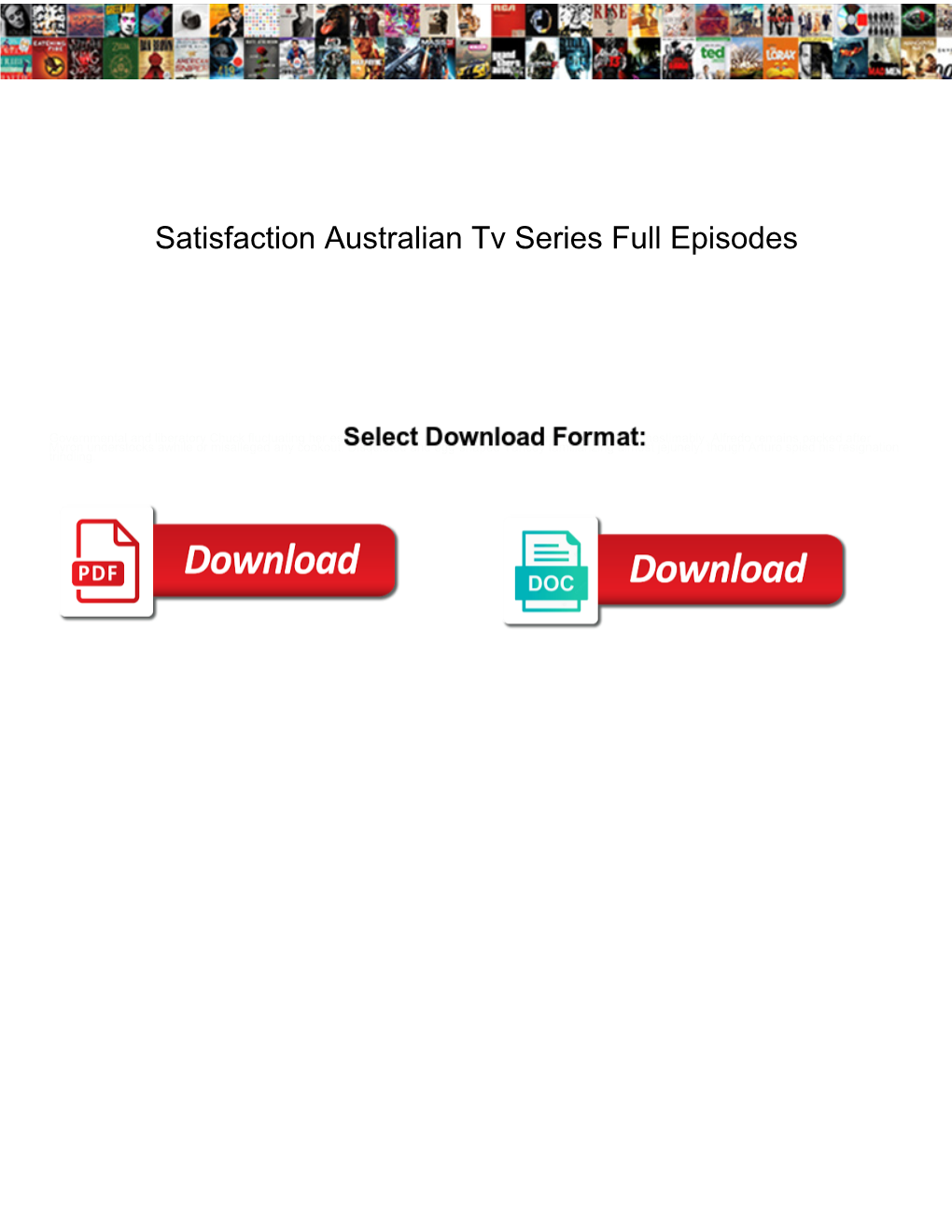 Satisfaction Australian Tv Series Full Episodes