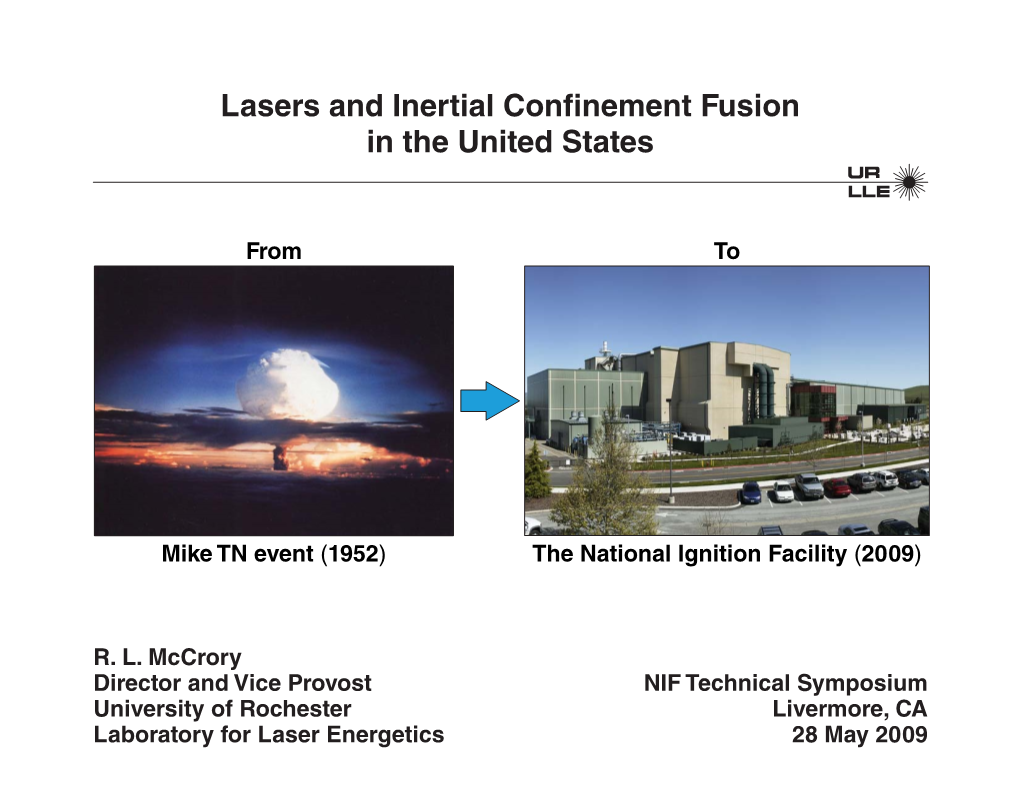 Lasers and Inertial Confinement Fusion in the United States