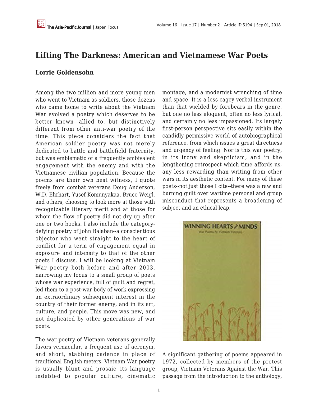 Lifting the Darkness: American and Vietnamese War Poets