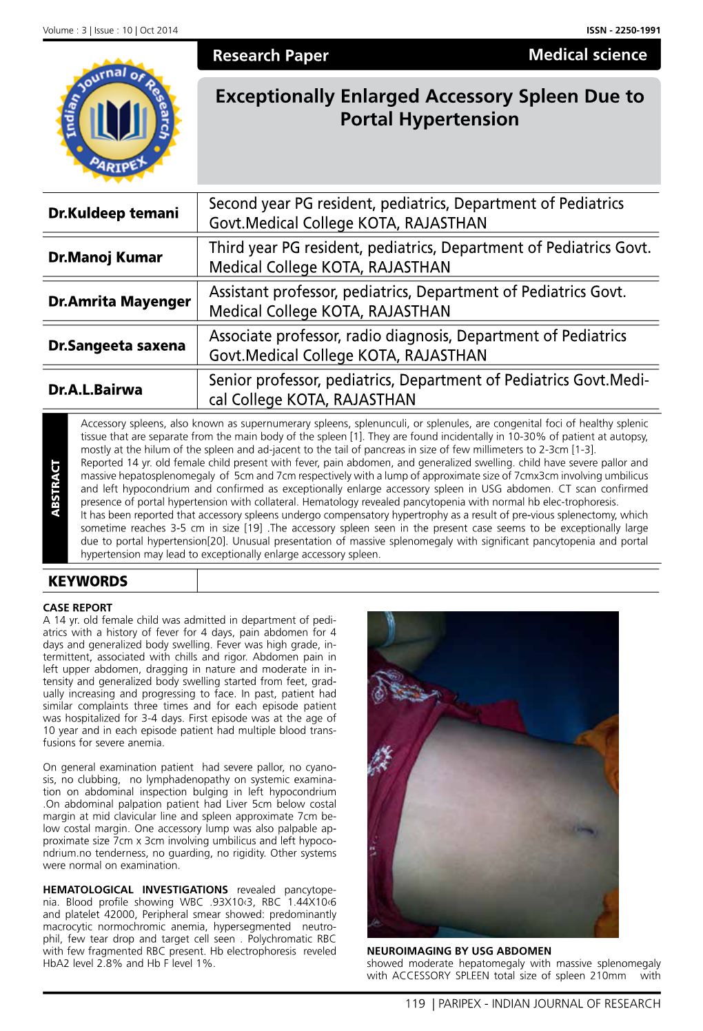 Exceptionally Enlarged Accessory Spleen Due to Portal Hypertension