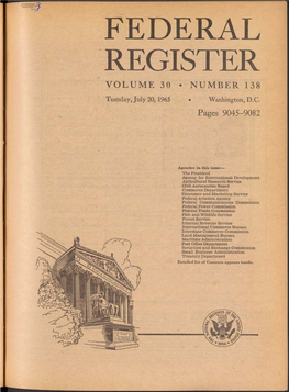 Federal Register Volume 30 • Number 138