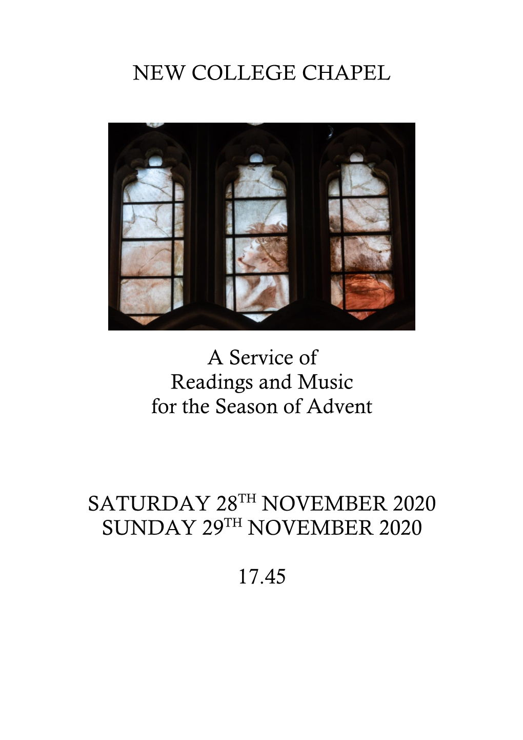 Advent Carols Service Sheet