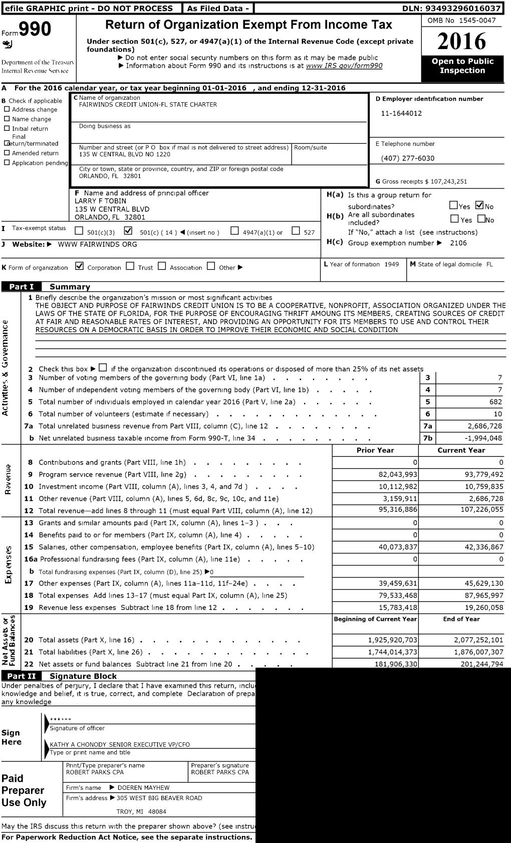 Fairwinds Credit Union-Fl State Charter