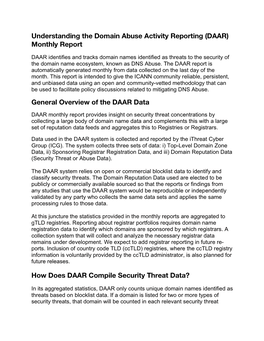 Understanding the Domain Abuse Activity Reporting (DAAR) Monthly Report