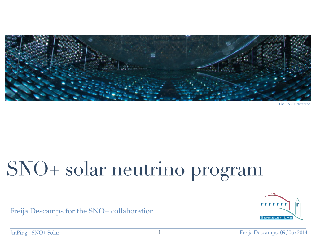 SNO+ Solar Neutrino Program