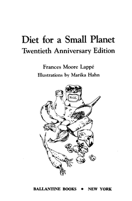 Diet for a Small Planet Twentieth Anniversary Edition