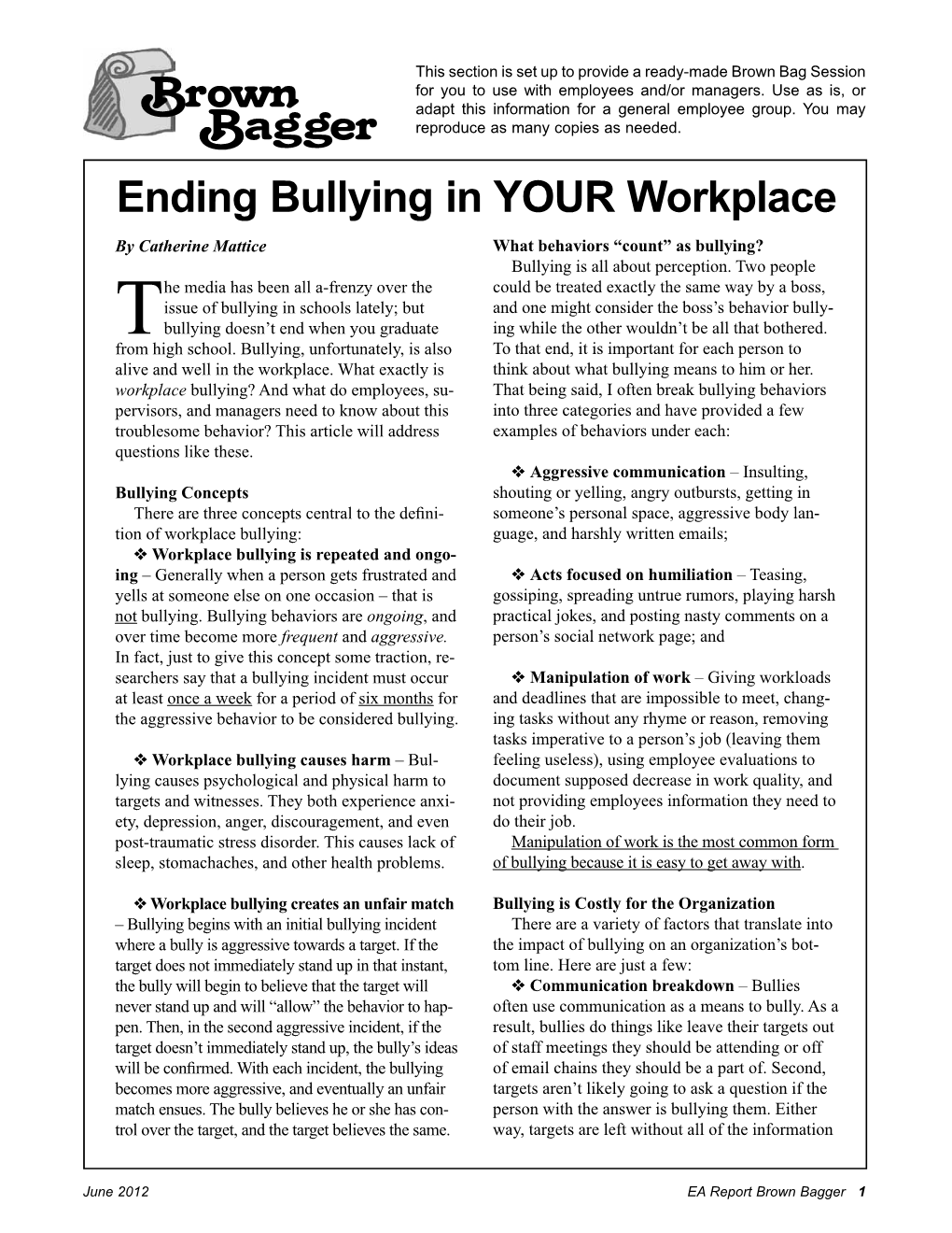 Ending Bullying in YOUR Workplace.Pdf