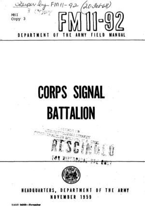 Corps Signal Battalion