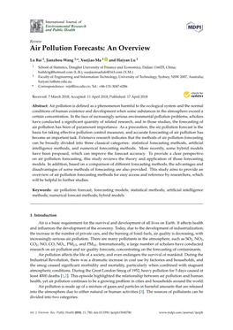 Air Pollution Forecasts: an Overview