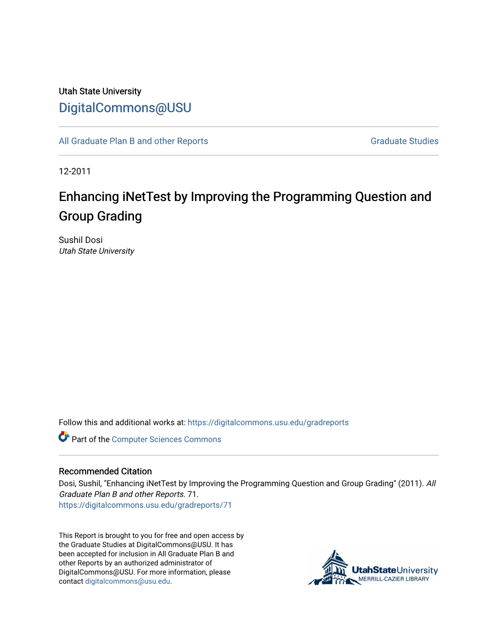 Enhancing Inettest by Improving the Programming Question and Group Grading