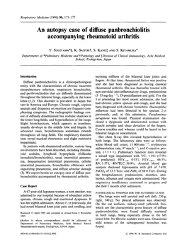An Autopsy Case of Diffuse Panbronchiolitis Accompanying Rheumatoid Arthritis