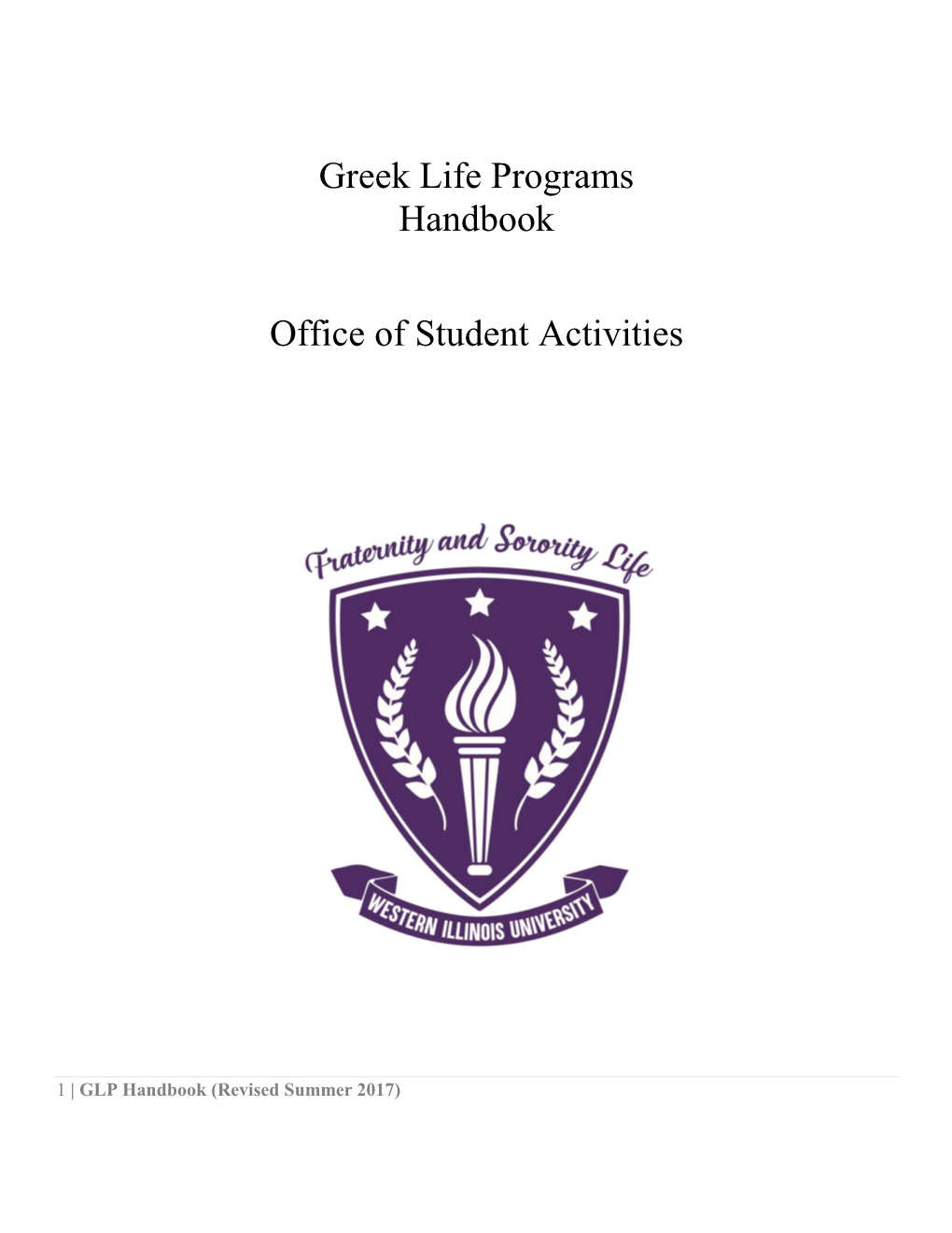 Greek Life Programs Handbook Office of Student Activities