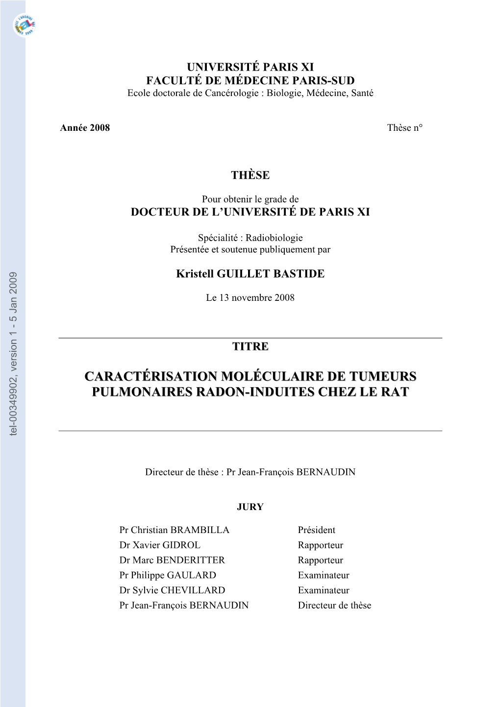 Caractérisation Moléculaire De Tumeurs Pulmonaires Radon-Induites Chez Le Rat